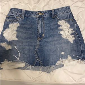 hollister jean skirt